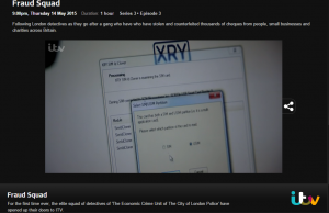 Exert from Fraud Squad 9:00pm, Thursday 14 May 2015. Series 3 • Episode 3