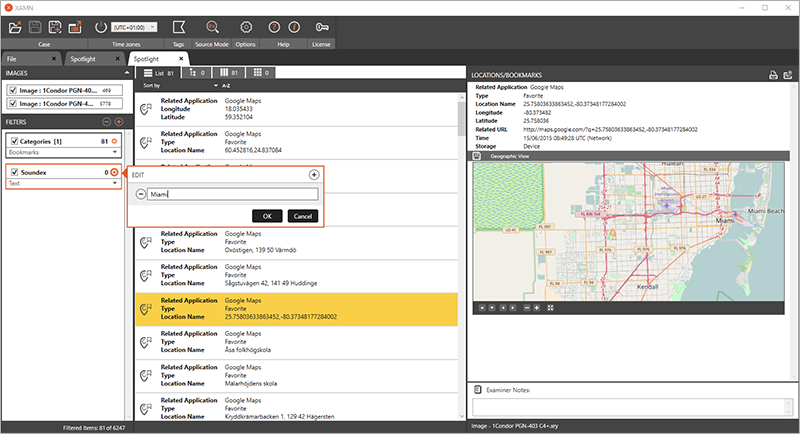 XAMN Spotlight Geo Map View
